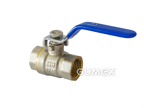 Kulový kohout s páčkou pro vzduch, DN8, vnitřní závity G 1/4", 25bar, těsnění PTFE, o-kroužek viton, páčka ocel s plastovým návlekem, -10°C/+110°C, mosaz